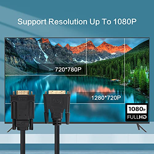 Vcom Active Dvi To Vga Cable 6Ft, Dvi Male To Vga Male Adapter With Chip Dvi Dual Link Adapter Dvd-D Male To Male Cable Pc To Monitor Cord 1080P Full Hd Active Adapter Converter Cable For Dvi Monitor #TOP3