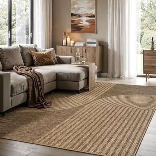 the carpet Kansas - Stilvoller Teppich im Jute-Look, ideal für Wohnzimmer, Esszimmer & Flur, pflegeleicht und wetterbeständig für Indoor & Outdoor, ca. 120 x 170 cm the carpet Kansas - Stilvoller Teppich im Jute-Look, ideal für Wohnzimmer, Esszimmer & Flur, pflegeleicht und wetterbeständig für Indoor & Outdoor, ca. 120 x 170 cm