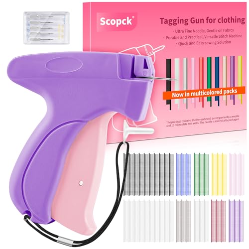 Image of Stitch Gun for Clothes - Handheld Stitch Gun Quick Clothing Fixer - Tagging Gun - Includes 6 Needle, 1000 Black Fasteners & 1000 White Fasteners