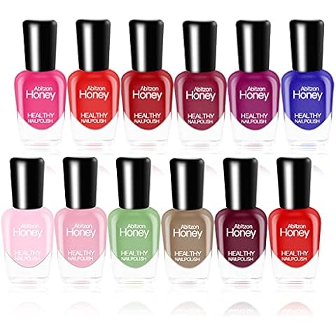 Fercaish New Non Toxic Nail Polish Set Eco Friendly Easy Peel Off & Quick Dry Water Based Nail Polish (12 Bottles) Cover