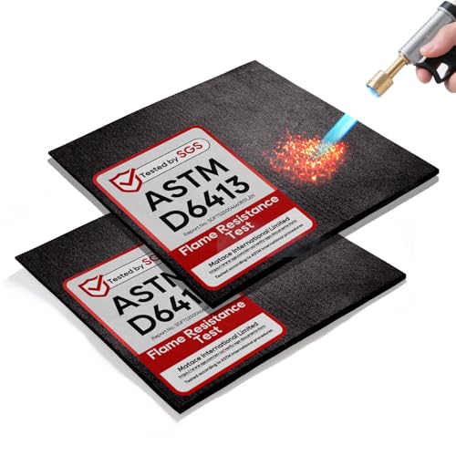 TOPDC 2 Pack Welding Blanket 12x12 Inch High Temp Resistant Carbon Felt Pad 5mm Thick Heat Shield Fabric Withstands 2200 UL94&MSDS Certified Flexible&Cuttable for Welding Soldering Grill Firepit