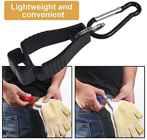 Skyzone 2Pcs Work Gloves Clips,Glove Grabber Clip, Labor Work Clamp, Labor Glove Holder Safety Guard Interlock Design Welding Glove Clamp Helmets Labor Work Clamp Grabber Catcher (Black)
