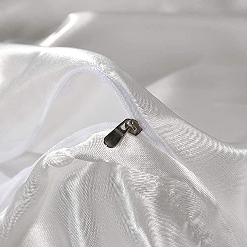 Conjunto de edredom de cetim da Feelyou de seda com 2 tamanhos de cama de microfibra de cor sólida b