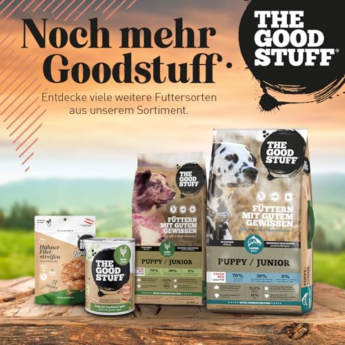 THE GOODSTUFF Lachs (Puppy/Junior) 2,5 kg | Getreidefreies Hunde Trockenfutter Junior | Mit frischem Lachs | Hundetrockenfutter für Welpen & Junghunde | Ausgewogenes Super-Premium Welpen Trockenfutter