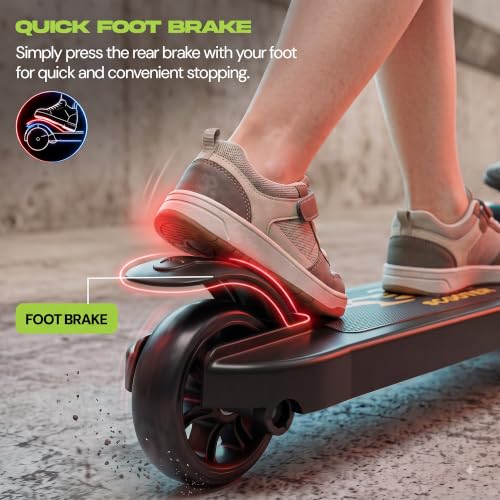 Image of Baybee Twirlo Baby Kick Scooters for Kids with 3 Height Adjustment | Foldable Skating Scooter with Foot Brake | Kids Scooter with RGB Lights & Music | Runner Scooters for Kid 2-10 Years (Black)