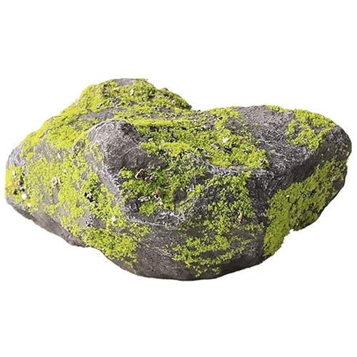 苔付きフェイクロック, 3D人工岩 装飾用, 自宅・庭・店舗・イベントディスプレイに適用(15.7x11x7.4in/40x28x19cm)