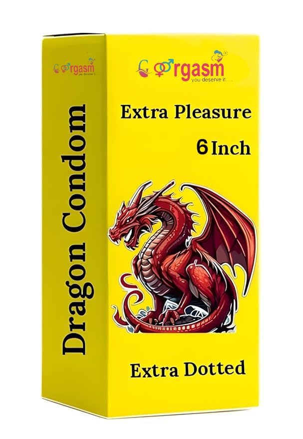 jumbo drgn 6 inc Dotted Extra Time Condom-image-10