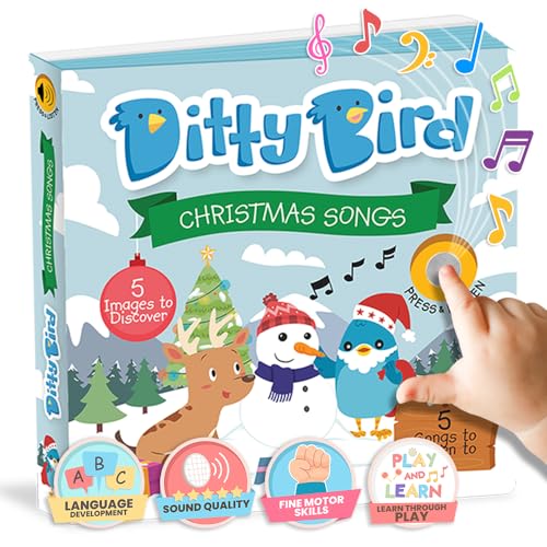 DITTY BIRD Libri Natale: Musicali, Interattivi, Resistenti. Regali Perfetti con Jingle Bells e Canzoni Natalizie per la Nursery e i Bambini.