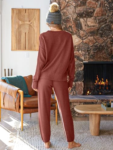 Image of LILLUSORY Womens Cardigan Pants Sets 2 Piece Slouchy Sweater Loungewear
