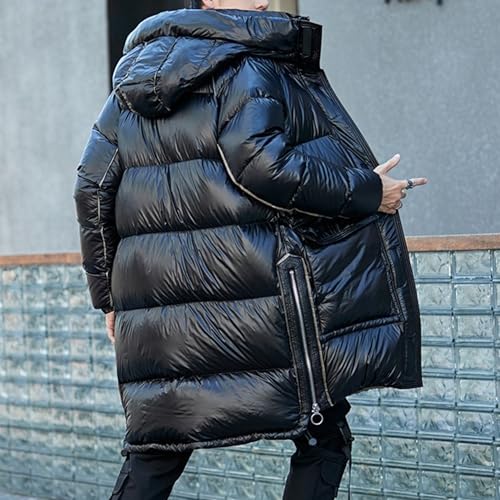 Abrigo de invierno largo para hombre chaqueta acolchada e impermeable con capucha 2