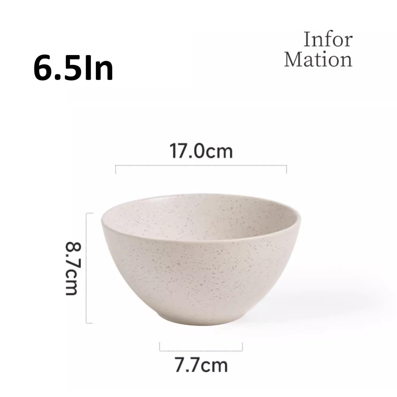 Japanese Style 6 inch Ceramic Soup Bowl Noodle bowl - 2Pcs Small Cereal Bowls