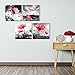 HLJ ART Modern Salon Theme Black and White Peacock Blue Vase Flower Abstract Painting Still Life Canvas Wall Art for Home Decor 12x12inches 4pcs/Set (Red, 12x12inchesx4pcs (30x30cmx4pcs))