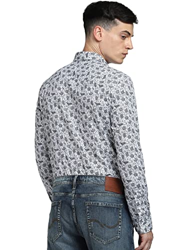 Image of JACK & JONES Men's Floral Print Slim Fit Spread-Collar Casual Shirt