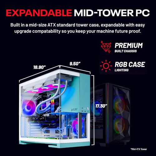 Image of Skytech Gaming Aqua Gaming PC, AMD Ryzen 7 7700X 4.5GHz, NVIDIA RTX 5070 12GB, 1TB Gen4 NVMe SSD, 32GB DDR5 RAM 5600, 850W Gold ATX 3 PSU, 360 ARGB AIO, Wi-Fi, Win 11, Desktop