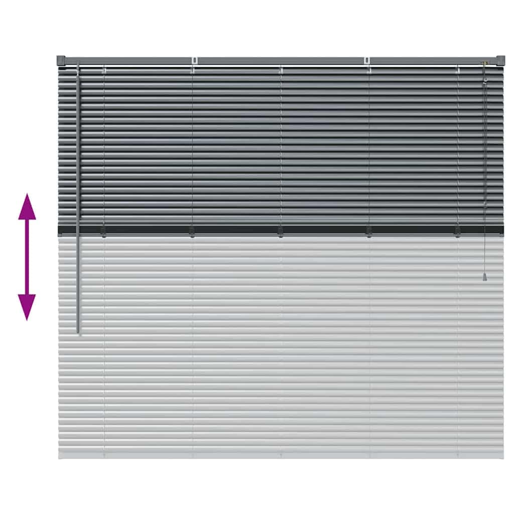 vidaXL Persianas venecianas Manual Gris Oscuro 130 x 140 cm Aluminio, Persianas Modernas para Interiores, de Aluminio Ajustables, Elegantes tratamientos para Ventanas en casa y Oficina