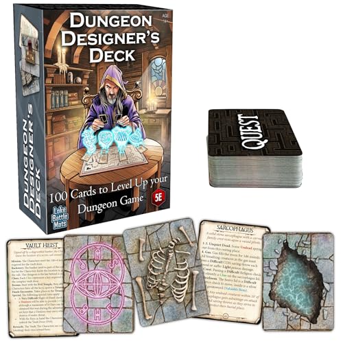 Dungeon Designer’s Deck – 100 Fantasy RPG Map Cards to Deal Your Own Dungeon | Instant Adventure Builder for Tabletop Roleplaying Games | Age 14+ by Loke BattleMats - Used condition - US$20.29