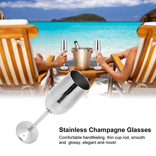 Liineparalle 304 Stainless Steel Wine Goblet Champagne Glasses 220Ml Champagne Flutes Shatterproof Drinking Cups For Bar Party Banquet(1#) #TOP1