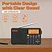 XHDATA D109WB Portable AM/FM/SW/LW/WB Weather Radio Shortwave Radio Receiver with NOAA Alert, Battery Operated Great Sound Wireless BT Mp3 Speaker, SOS Alert Alarm Clock Sleep Function