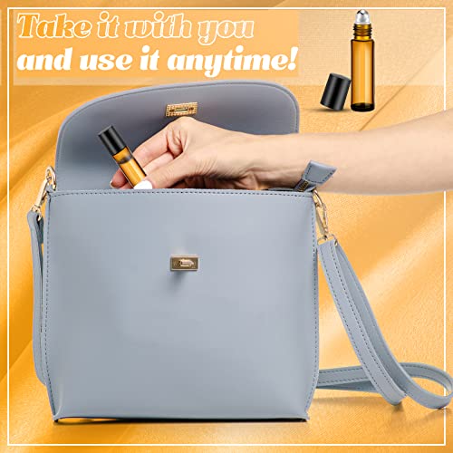 Image of Sumind 150 Pcs Glass Essential Oil Roller Bottles 10 ml, Amber