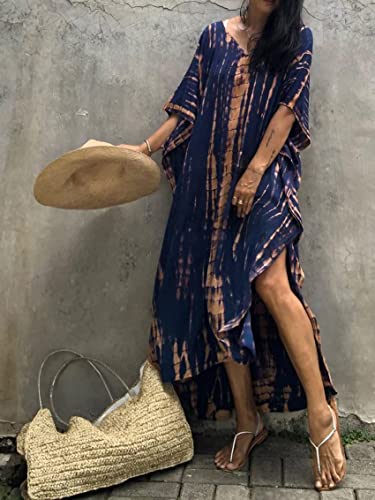Image of Kaftan Dresses for Women Plus Size Summer Beach Dress with Print and Swim Cover Ups