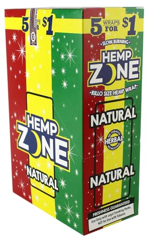 The Zone Premium Natural Wraps. 75 Total Wraps! 5 Wraps Per Pack.15 Packs! Non-GMO, Nicotine & Tobacco Free, Slow & Smooth Burn.