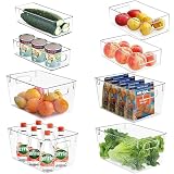 Happy T Kühlschrank Organizer 8er Set (4 Große/2 Mittel/2 Klein) Durchsichtig Aufbewahrungsboxen mit Griff, Speisekammer Vorratsbehälter für Küchen, Schränke, Gefrierschrank, Arbeitsplatten - BPA frei
