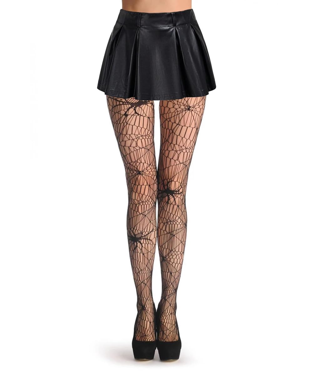 Womens Halloween Stockings Skull Fishnet Tights Spider Web Fishnets