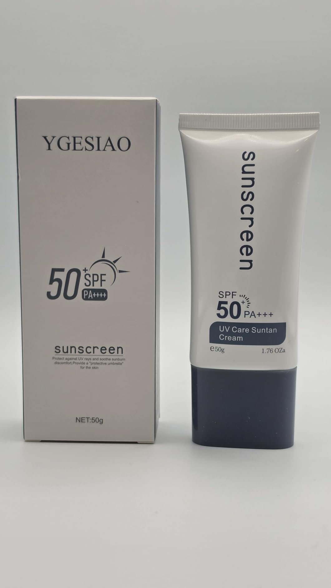 YGESIAO Lightweight SPF 50 Sunscreen Lotion, Broad Spectrum UVA/UVB Protection, Hypoallergenic Fast Absorbing Non-Greasy Sun Cream with Mild Delicate Scent, Daily Outdoor Beach Driving Sun Care for Women