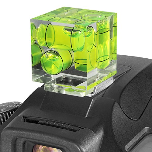 Three Axis Hot Shoe Bubble Level for all DSLR Cameras with a Standard Hot Shoe Mount (Canon Nikon Sony)