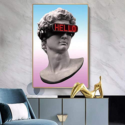 Bilddrucke 60x80cm ohne Rahmen Skulptur mit VR-Brille Kunst Leinwand Poster und druckt abstrakte Leinwandbilder an der Wand Dekor Bilder