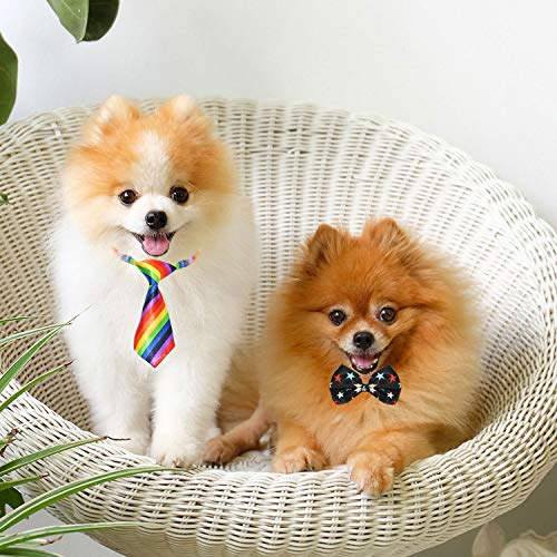 YUEPET 30 Pieces Pets Dog Bow Ties & Neckties Assorted Adjustable Dog Bow Ties Birthday Photography Festival Party Neckties Pet Costume Necktie Collar Grooming Accessories for Puppy Dogs Cats