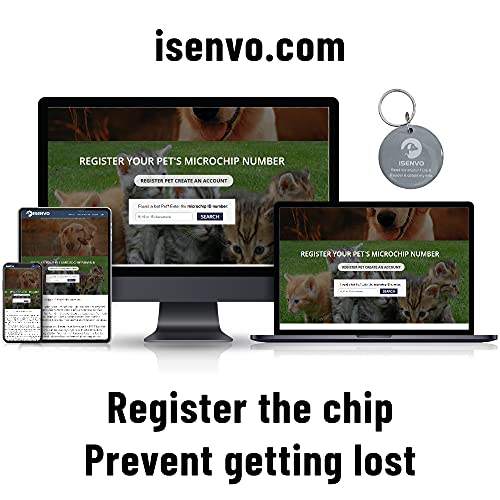Isenvo Pet Id Tag With Microchip Inside, Light Dog And Cat Id Tag, Waterproof And Durable Pet Id Tag With Free Registration & Lifetime Pet Recovery Service (Purple) #TOP6