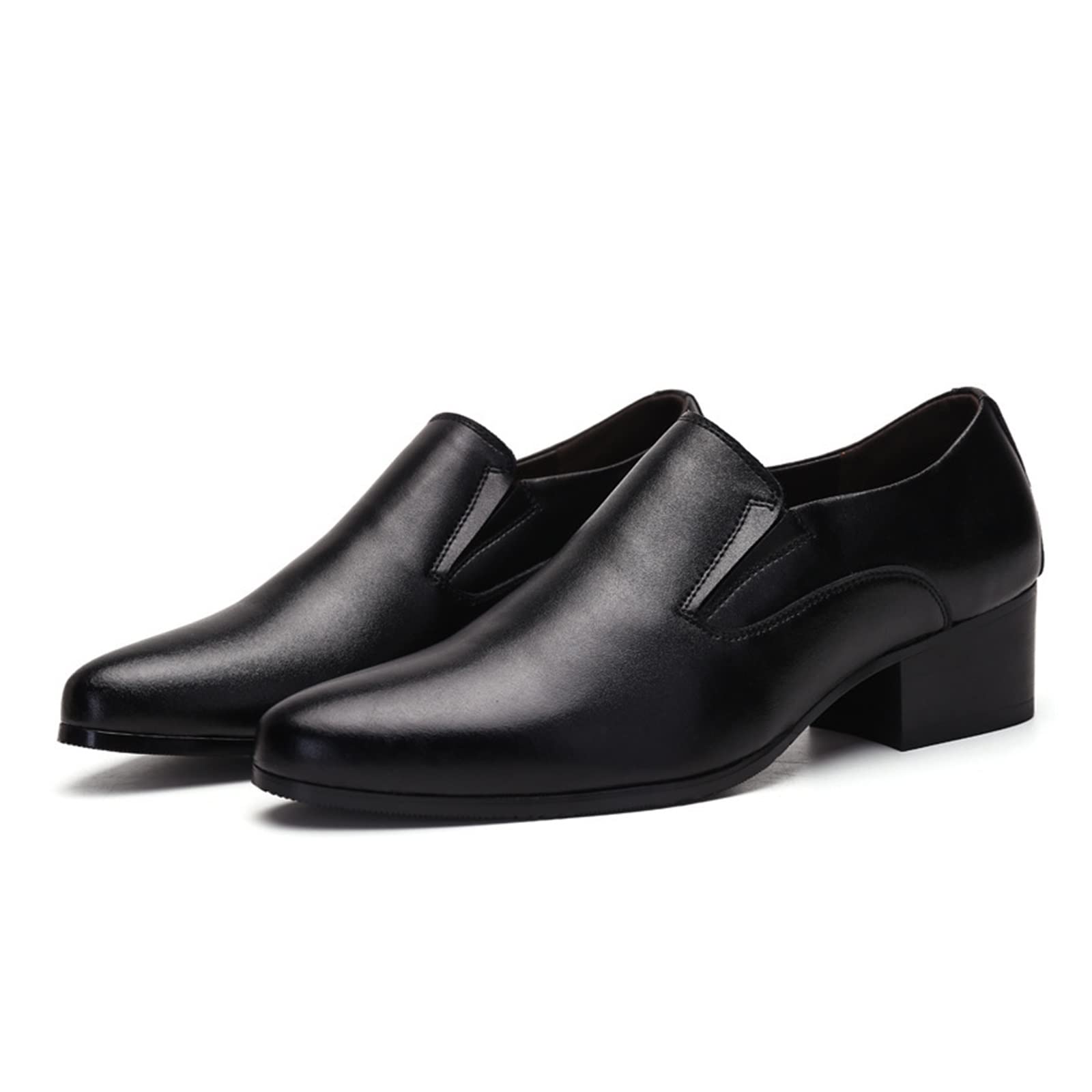 LAZIRO Chaussures en Cuir À Talons Hauts for Hommes De 6 Cm À Bout Pointu À La Mode Augmentent Les Chaussures en Cuir À Talons Hauts for Hommes De 8 Cm (Color : Black [8 cm Higher], Size : 41 EU)