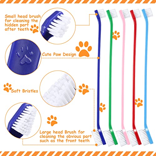 Image of Honeydak Dog Toothbrush Bulk Dual Headed Dental Brushes Dogs Tooth Brushing Kit Long Handle Pet Tooth Brush for Puppy Large Small Cats and Most Pets Teeth Cleaning Dental Supplies(70 Pcs,Colorful)