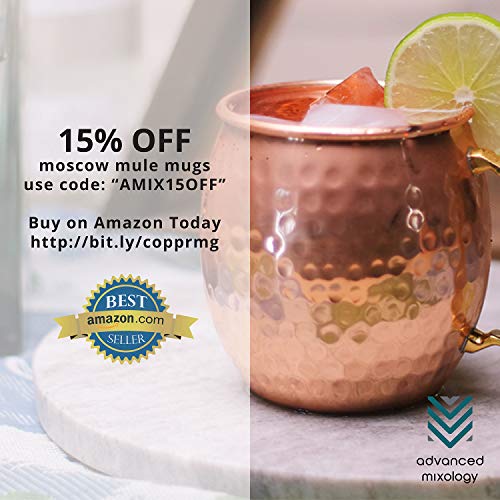 Set de 100 Mugs Moscow Mule de Cobre Puro de Advanced Mixology con 100 Popotes, 2 Vasos Shot y 100 Posavasos miniatura 7