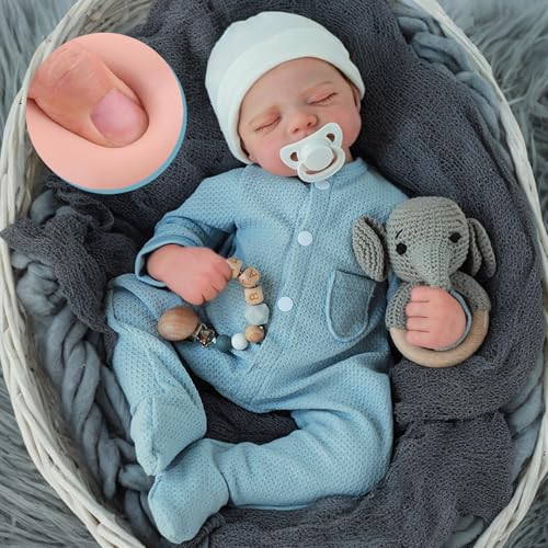 Muñeco Bebe Reborn Niño 18 Pulgadas Cuerpo Vinyl WOOROY miniatura 1