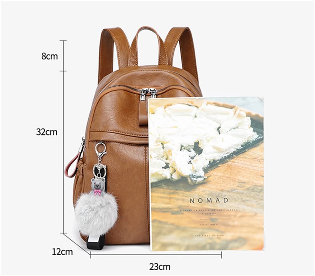 Trend w modzie plecak damski jesienno-zimowy plecak damski o dużej pojemności lekka torba podróżna na co dzień (kolor: brązowy, rozmiar: 32 * 12 * 23 cm)
