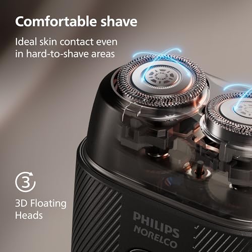 Image of Philips Norelco Shaver 500 Series - Compact Electric Shaver, Lift & Cut System, SteelPrecision Blades, 3D Floating Heads, Wet & Dry Shave, Travel Case, Travel Lock, Magnetic Cap, Model S591 /94
