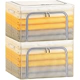byg 70L Waterproof Transparent Storage Bins Stackable Foldable Steel Frame storage Boxes for Comfort
