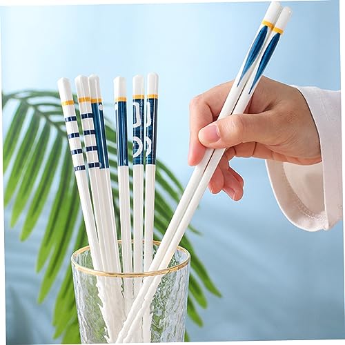 Palillos chinos de cerámica PRETYZOOM de 4 pares portátiles para mesa 8