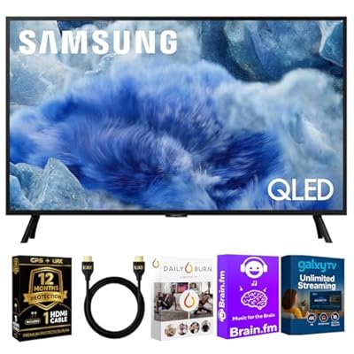 Samsung 85-Inch Q8F QLED 4K Smart TV, Quantum Dot, HDR+, 144Hz VRR, Slim Metal Design, Voice Remote, Includes 2-Year Warranty, AUX HDMI Cable & Streaming Bundle