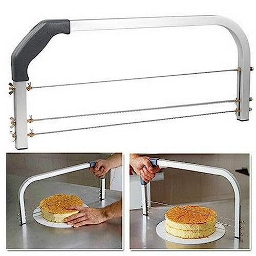 Vornetil Cake Leveler 3 Blades Adjustable Cake Slicer Stainless Steel