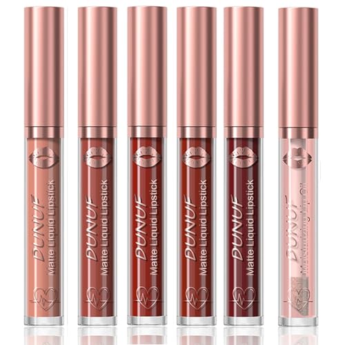 Juego de 6 pintalabios mate, resistente al agua, duradero, altamente pigmentado, para todos los días para diferentes tonos de piel y ocasiones, maquillaje de labios para mujer