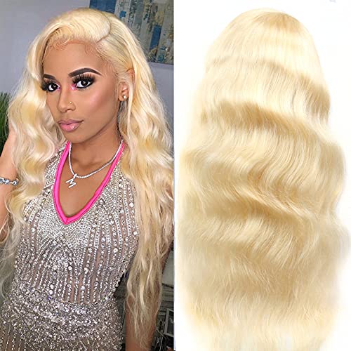 Mydiva 613 Lace Front Wig Human Hair Pre Plucked Brazilian Straight Wig For Women 613 Frontal Wig Blonde 13x4 Lace Front Wigs Human Hair 150% Density Transparent Lace with Baby Hair (30 inch, 13x4 Body)