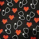 Generic First Responder Design Fat Quarter 100% Cotton Fabric ~ Doctor, Nurse, Health Care, Medical, Stethoscope