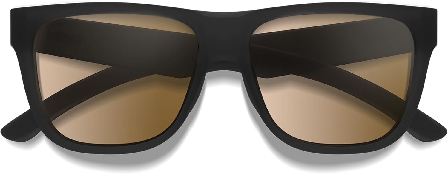 SMITH Lowdown 2 Sunglasses with Chromapop Lenses - Polarized Sunglasses - for Men & Women - Matte Black ChromaPop Photochromic Brown