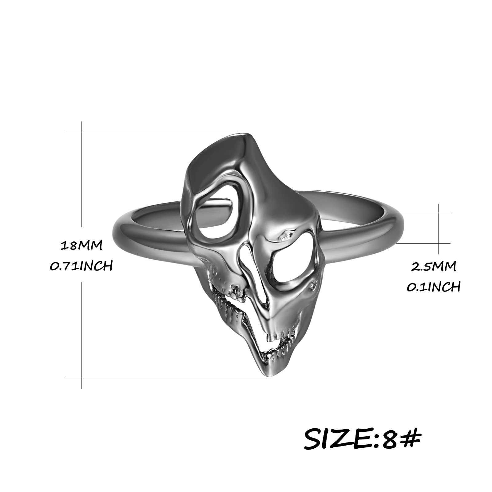 TANGPOET Anillo de calavera de plata de ley 925, anillos de hombre vintage gótico, anillos ajustables para hombres, mujeres y niñas