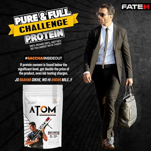 Image of AS-IT-IS Nutrition ATOM Whey Protein 1kg | 27g protein | Isolate & Concentrate | FATEH Double Rich Chocolate | USA Labdoor Certified | With Digestive Enzymes for better absorption | Exclusive Pack