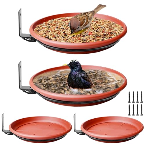 4 Stücke Vogelfutterspender Und Vogeltränke, Vogeltränke Winterfest, Vogeltränken Für Den Garten, Vogelfutterhaus Balkongeländer, Vogeltränke Balkon, Vogeltränke Stehend für Hof, Rasen, Balkon 4 Stücke Vogelfutterspender Und Vogeltränke, Vogeltränke Winterfest, Vogeltränken Für Den Garten, Vogelfutterhaus Balkongeländer, Vogeltränke Balkon, Vogeltränke Stehend für Hof, Rasen, Balkon