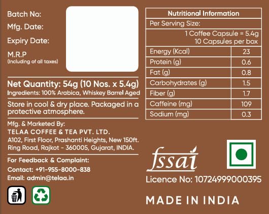 Image of Telaa Barrel-Aged Coffee Pods Combo - Whiskey • Rum • Wine Aged Capsules | 100% Arabica | 30 Capsules Gift Set | Premium Diwali Coffee